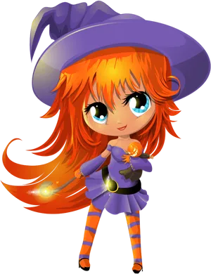 Cute Anime Witch Character