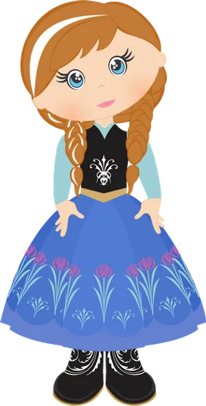 Cute Anna Frozen Character PNG image