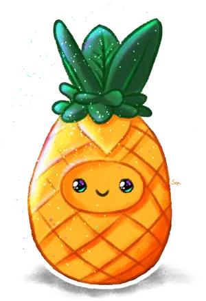 Cute Anthropomorphic Pineapple PNG image