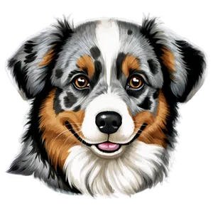 Cute Australian Shepherd PNG Kqd