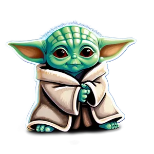 Cute Baby Yoda Cartoon Art Png 82 PNG image