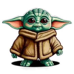 Cute Baby Yoda Cartoon Art PNG Xdj52 PNG