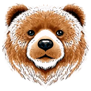 Cute Bear Face Artwork Png 81 PNG image