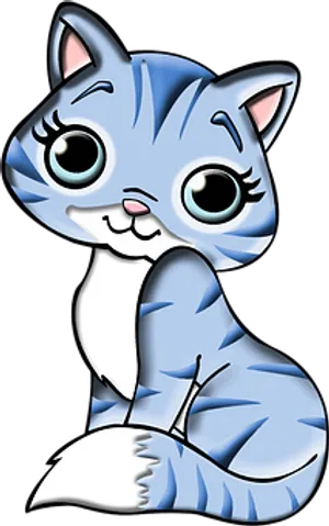 Cute Blue Cartoon Cat