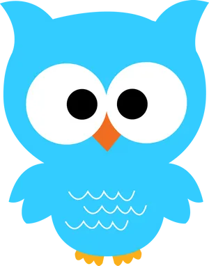 Cute Blue Cartoon Owl PNG image