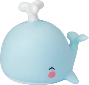 Cute Blue Cartoon Whale PNG image