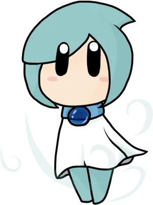 Cute Blue Haired Anime Character PNG image