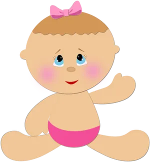 Cute Cartoon Baby Girl PNG