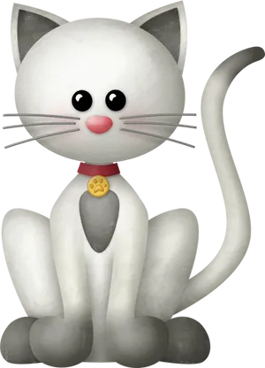 Cute Cartoon Cat Illustration PNG image