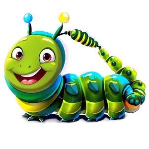 Cute Cartoon Caterpillar PNG Fkq30