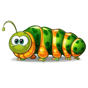 Cute Cartoon Caterpillar PNG Oey16