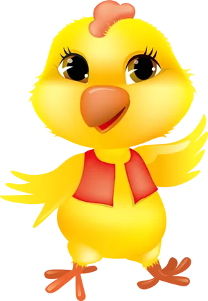 Cute Cartoon Chick Illustration PNG image