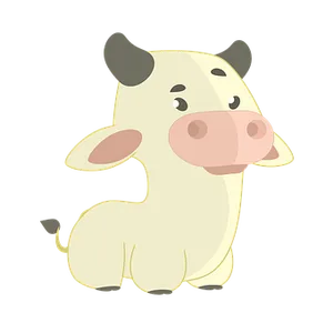 Cute Cartoon Cow Illustration PNG image