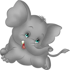 Cute Cartoon Elephant PNG