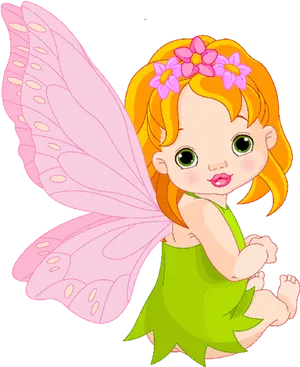 Cute Cartoon Fairywith Pink Wings