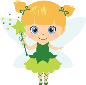 Cute Cartoon Fairywith Wand