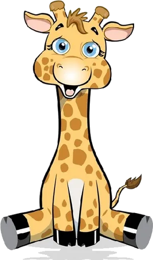 Cute Cartoon Giraffe Sitting