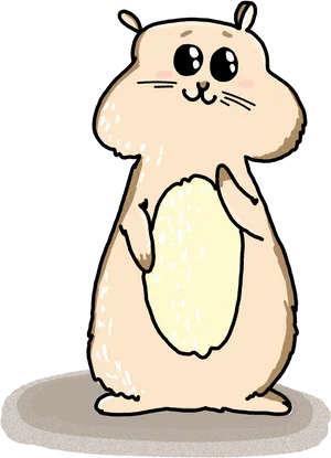 Cute Cartoon Hamster Standing PNG image