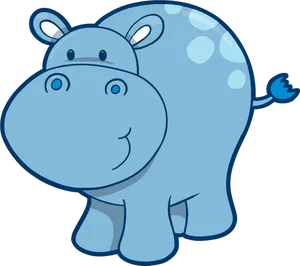 Cute Cartoon Hippopotamus PNG image