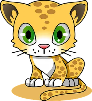 Cute Cartoon Leopard Cub