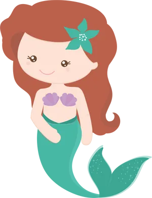 Cute Cartoon Mermaid Clipart PNG image