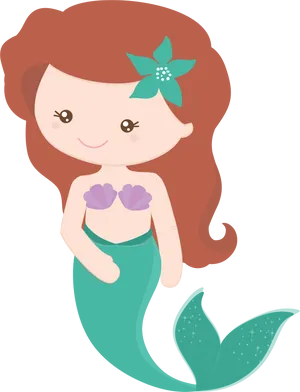 Cute Cartoon Mermaid Clipart PNG
