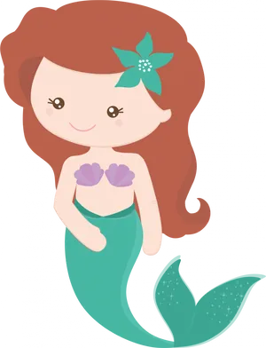 Cute Cartoon Mermaid Clipart PNG
