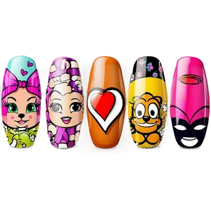 Cute Cartoon Nail Designs PNG Knd PNG