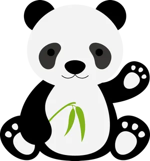 Cute Cartoon Panda Vector PNG image