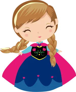 Cute Cartoon Princess Frozen Elsa PNG