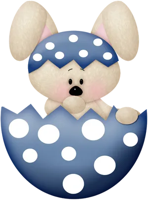 Cute Cartoon Rabbitin Eggshell PNG