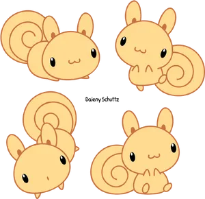 Cute_ Cartoon_ Squirrels_ Vector