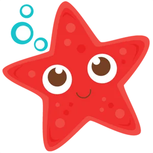 Cute Cartoon Starfish Clipart PNG image