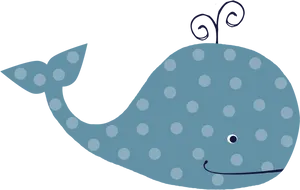 Cute Cartoon Whale Illustration PNG image