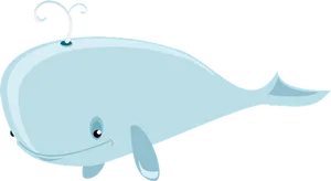 Cute Cartoon Whale Illustration PNG image