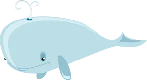 Cute Cartoon Whale PNG image
