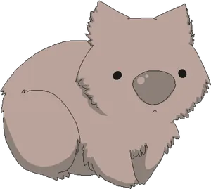 Cute Cartoon Wombat PNG image