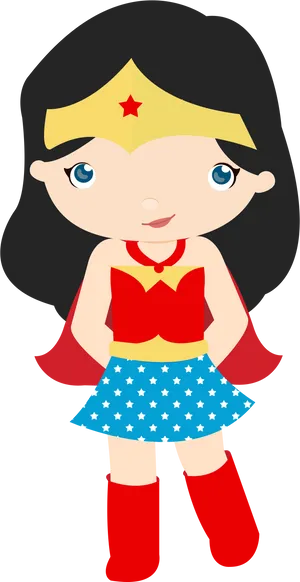 Cute Cartoon Wonder Woman PNG
