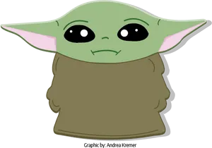 Cute Cartoon Yoda Illustration