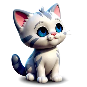 Cute Cat Cartoon PNG 05232024
