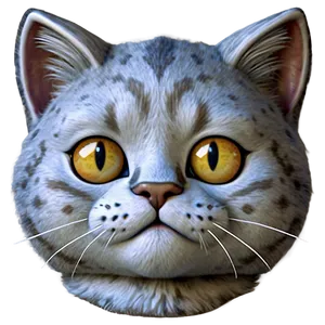 Cute Cat Face Cartoon PNG 06122024 PNG