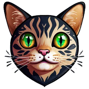 Cute Cat Face Cartoon PNG Yil42 PNG