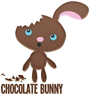 Cute Chocolate Bunny Illustration PNG image