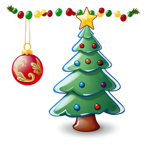 Cute Christmas Tree Cartoon Png Kde PNG image