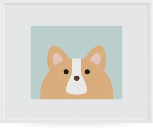 Cute Corgi Vector Portrait PNG