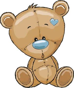 Cute Crying Teddy Bear Illustration PNG image