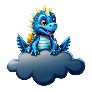 Cute Dragon On Cloud Png 80 PNG image