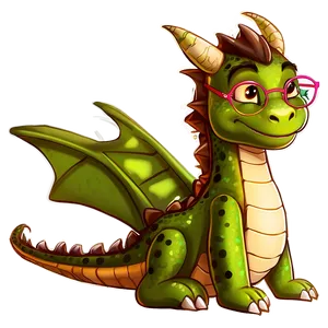 Cute Dragon With Glasses Png Hpk PNG image