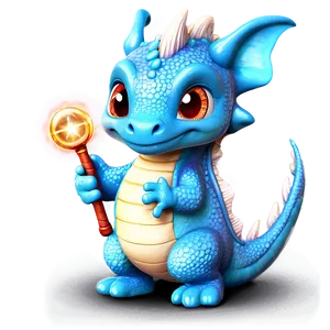 Cute Dragon With Magic Wand Png 06262024 PNG image