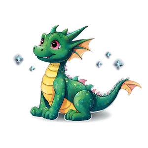 Cute Dragon With Stars PNG 06262024